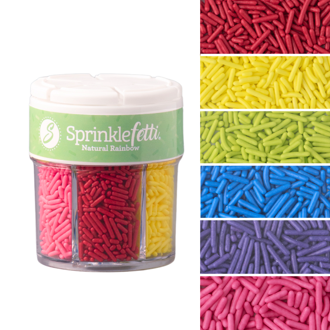 Natural Rainbow Sprinkle Jar - 6 Cell