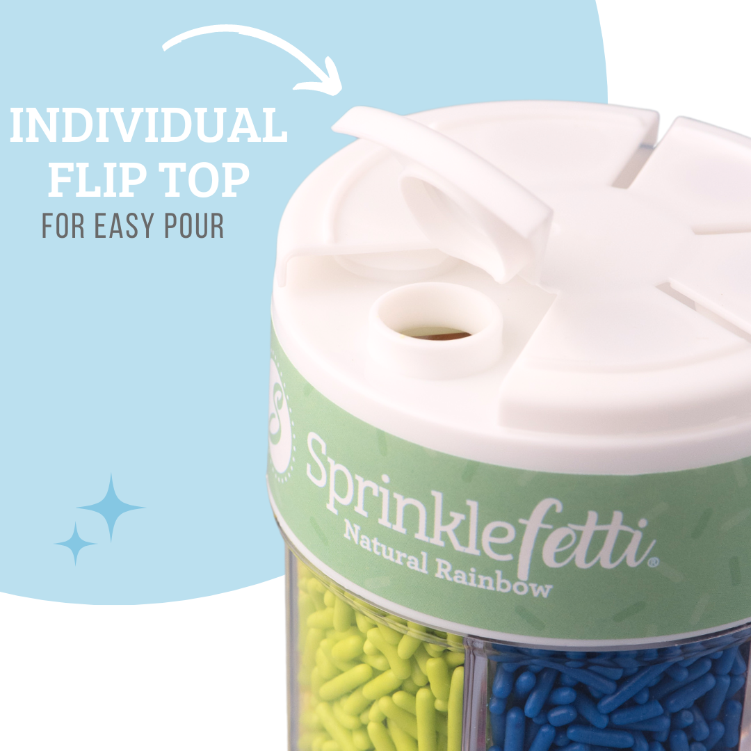 Natural Rainbow Sprinkle Jar - 6 Cell