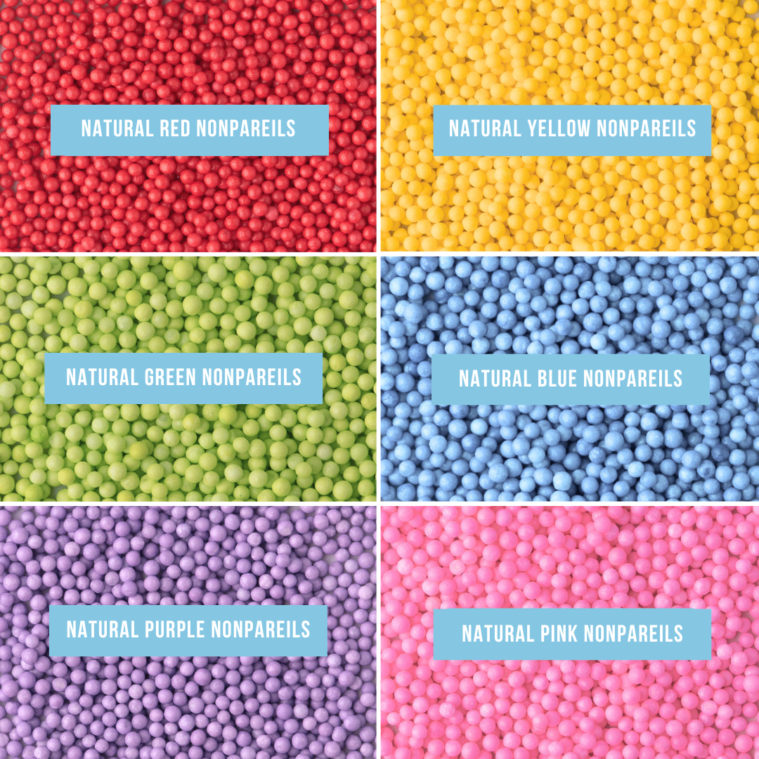 Natural Rainbow Nonpareils Sprinkle Jar - 6 Cell