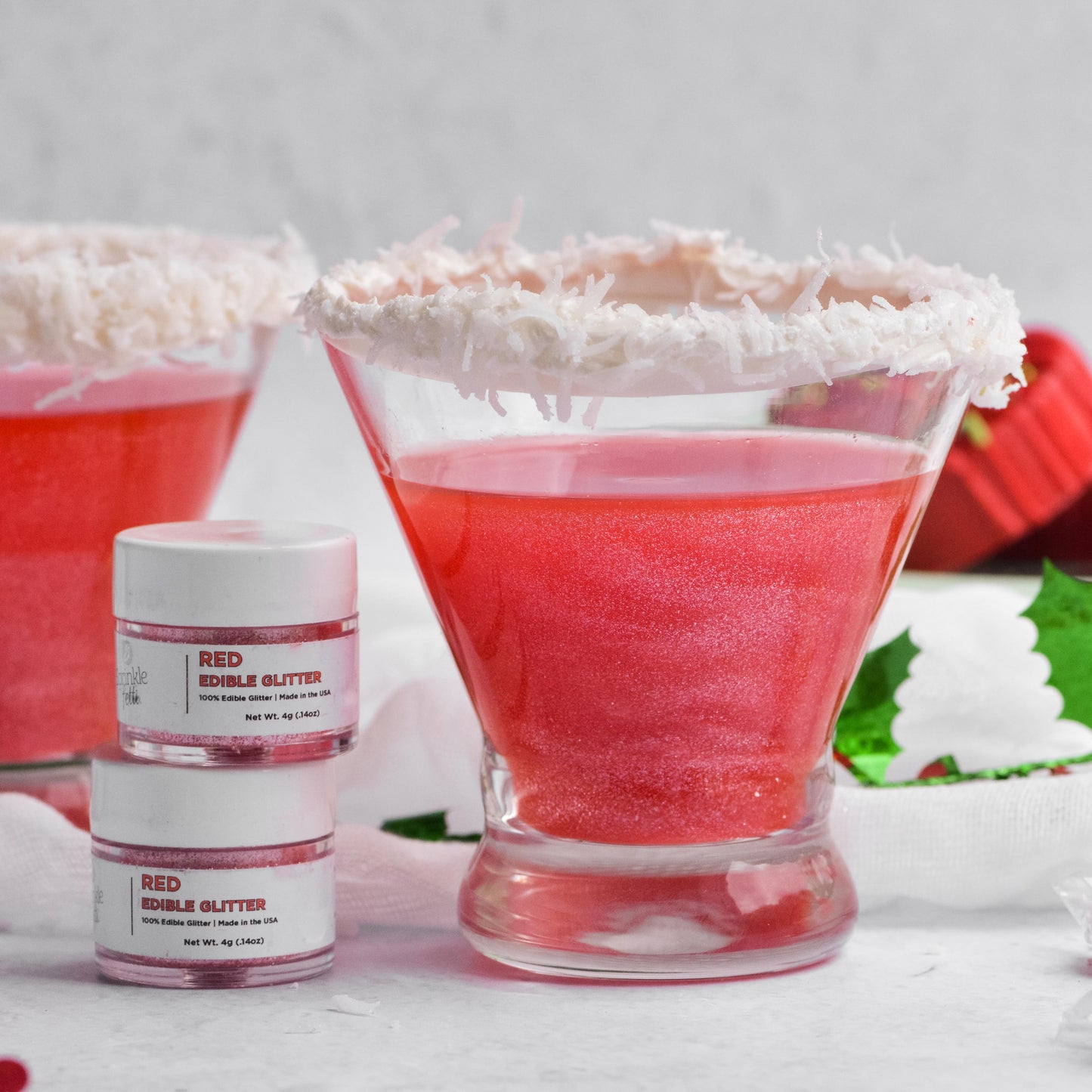 Red Edible Glitter 4g