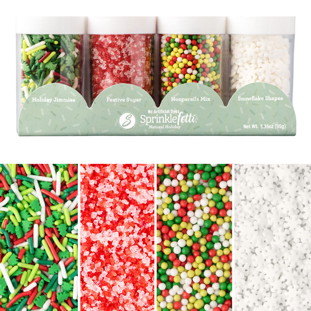 Sweets Indeed Dye-Free Holiday Sprinkle 4-Pack – 3.35 oz