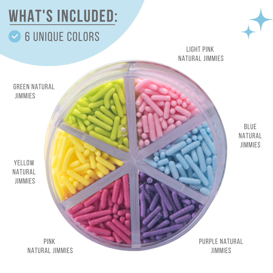 Dye Free Pastel Jimmies Sprinkle Jar | Mini 6 cell