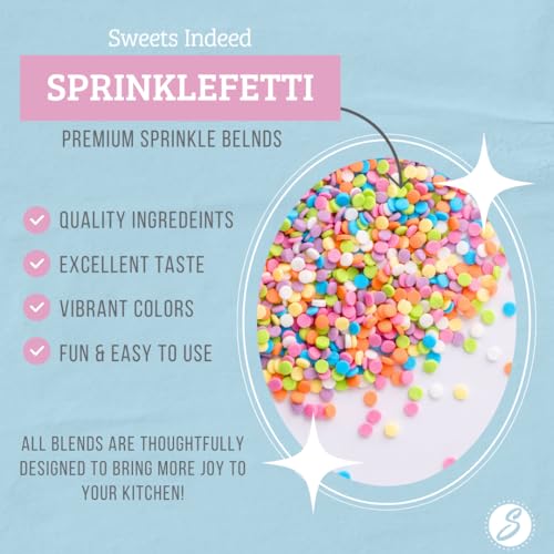 Sweets Indeed Sprinkles, Edible Sprinkle Mix, Perfect for Cake Decorations, Baking, Ice Cream, Cookies, Cupcake Topper, 6 ounces (Pretty in Pink)