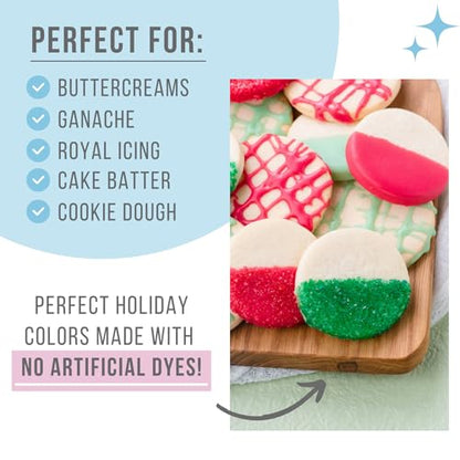 Dye Free Food Coloring Set – 3 Bottles (Blue, Purple & Pink) 1.22 fl oz | All Natural, Free from Artificial Dyes | For Frosting, Baking, Icing & Desserts