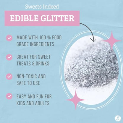 Sweets Indeed Edible Glitter, Perfect for Drinks, Cocktails, Beverages & Cake Decorating, Dessert Cake Topper, 4 grams, 3 Pack (Christmas) (Christmas)