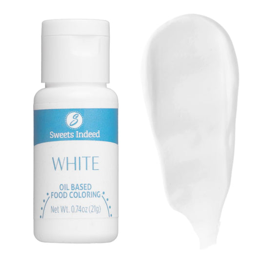 Sweets Indeed Oil Based Food Coloring, Perfect for Chocolate Easter Cake Decorating, Baking, Candy Melts, Frosting, Edible Food Dye, 0.74 fl oz (White)