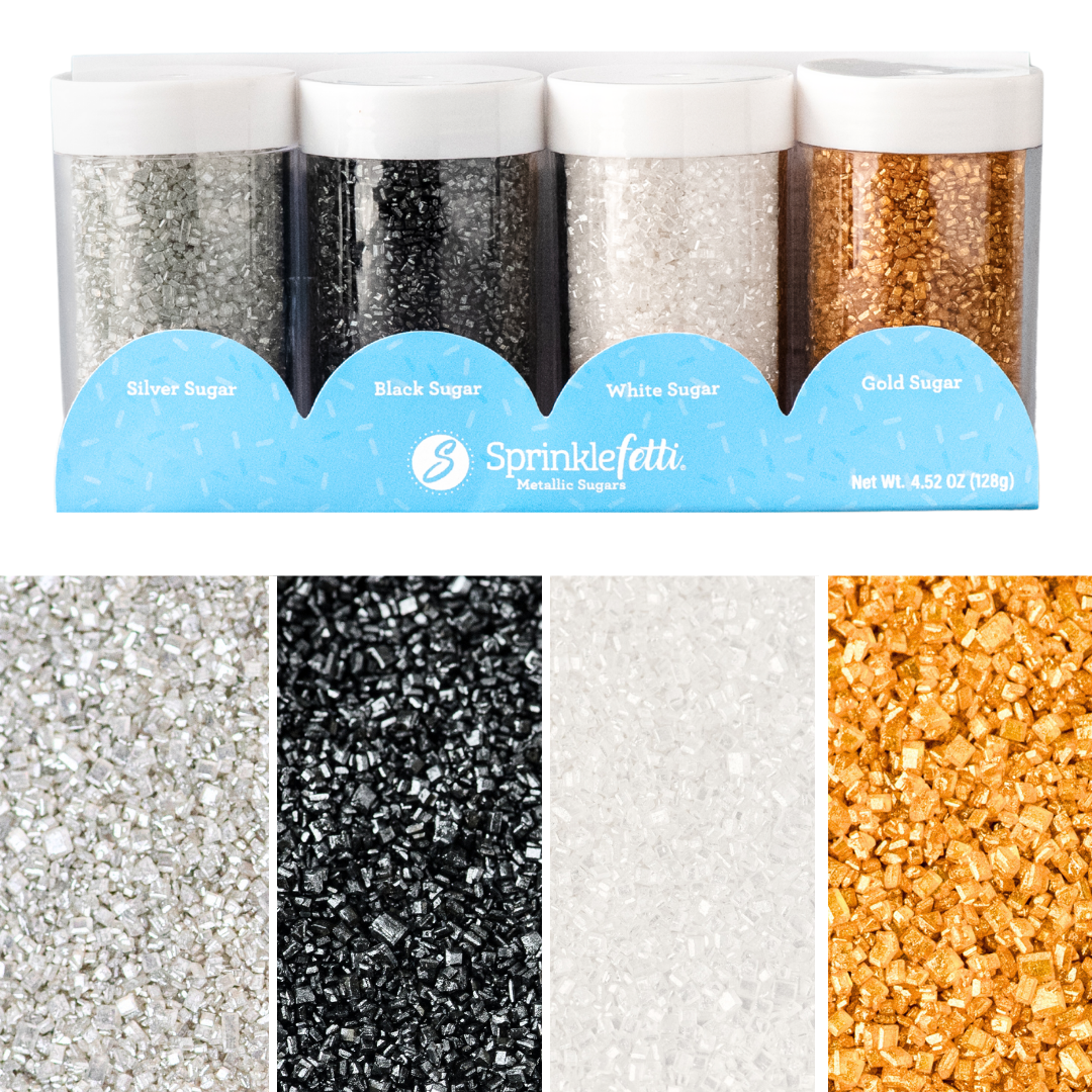 Sweets Indeed Metallic Sugar Sprinkle 4 Pack - 4.52 ounces