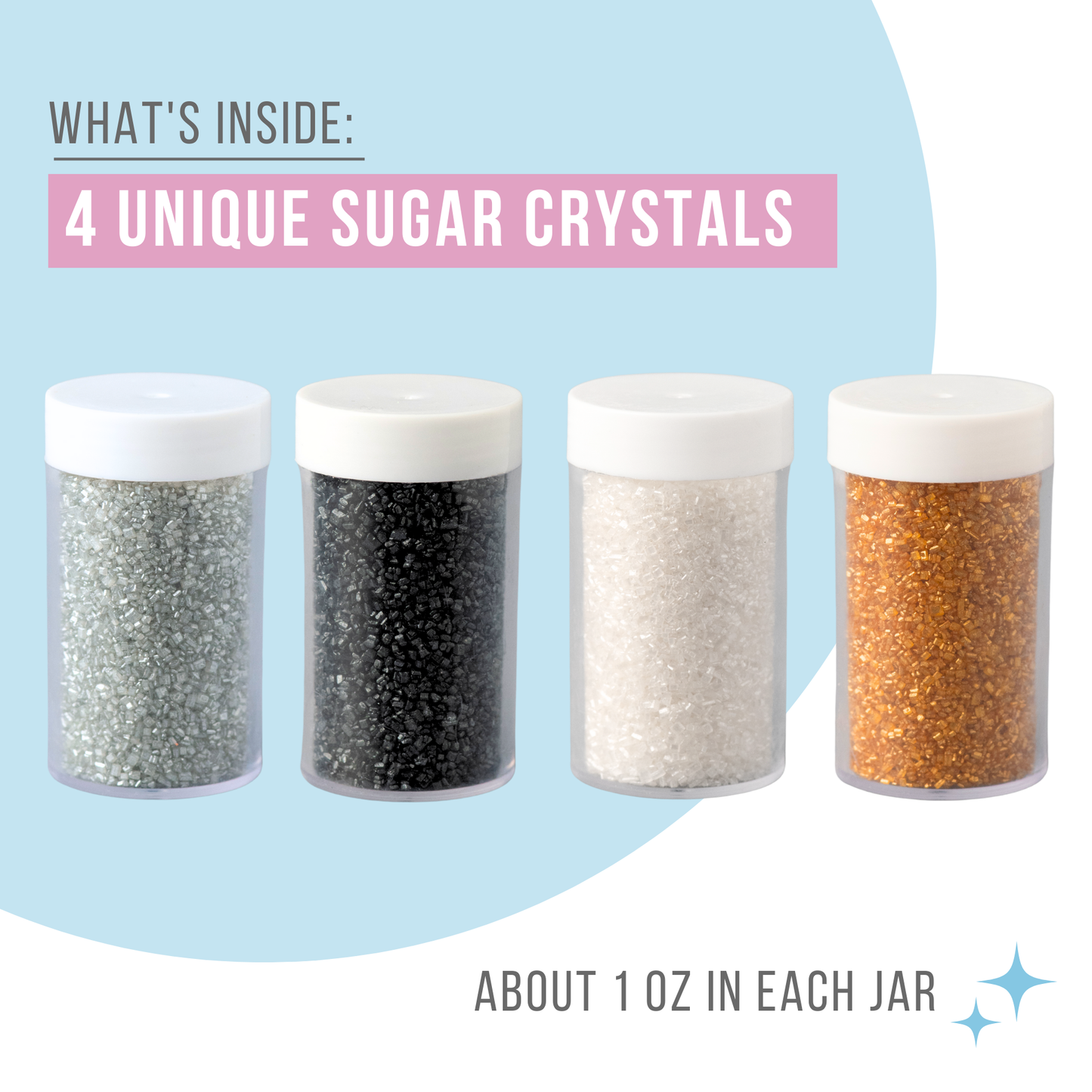 Sweets Indeed Metallic Sugar Sprinkle 4 Pack - 4.52 ounces