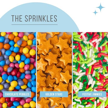 Sweets Indeed Holiday Cookie Decorating Kit plus Sprinkles Frosting Tubes nozzles 14.17 ounces Perfect for baking and cookie decoarting