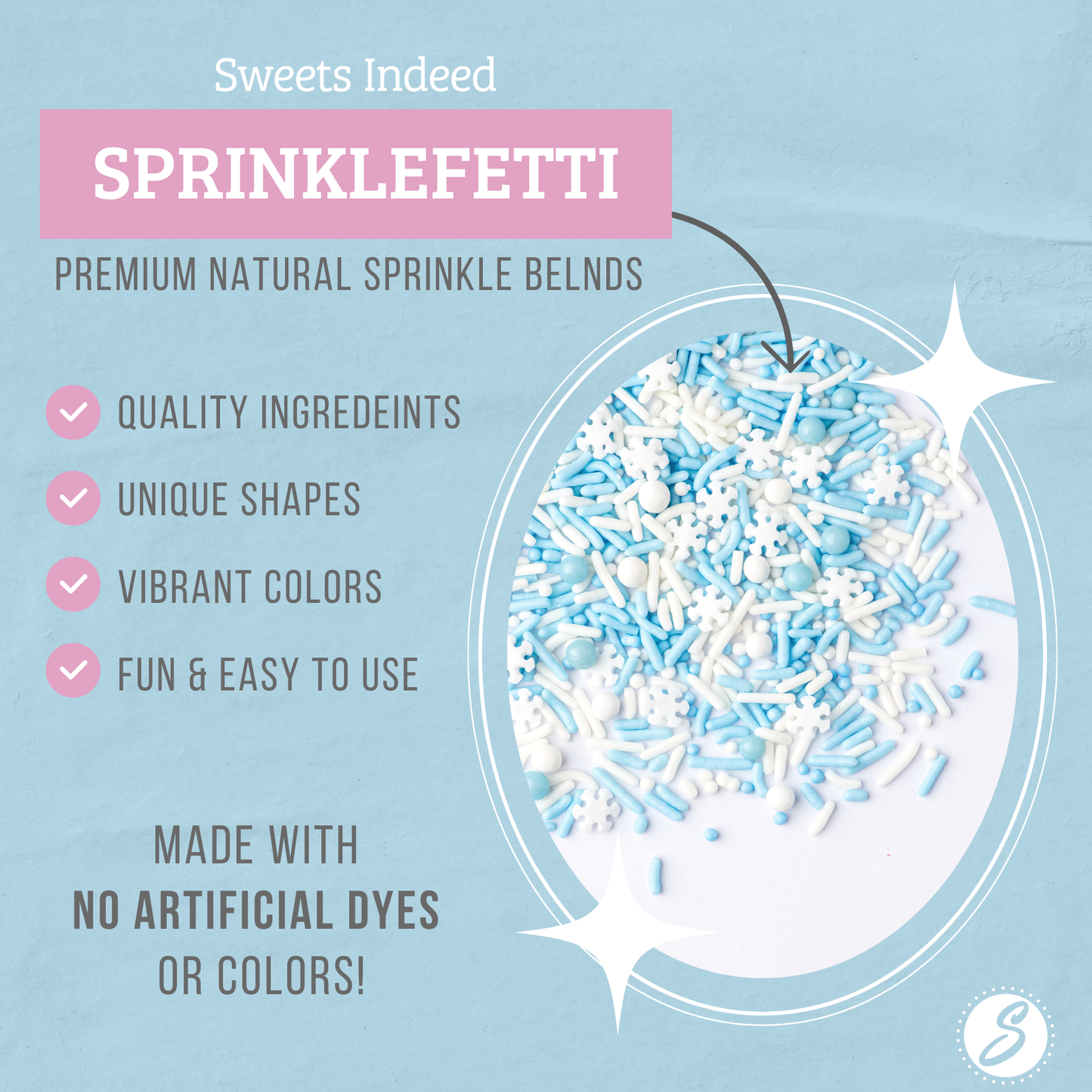 Sweets Indeed Dye Free Winter Sprinklefetti 2.4 ounces
