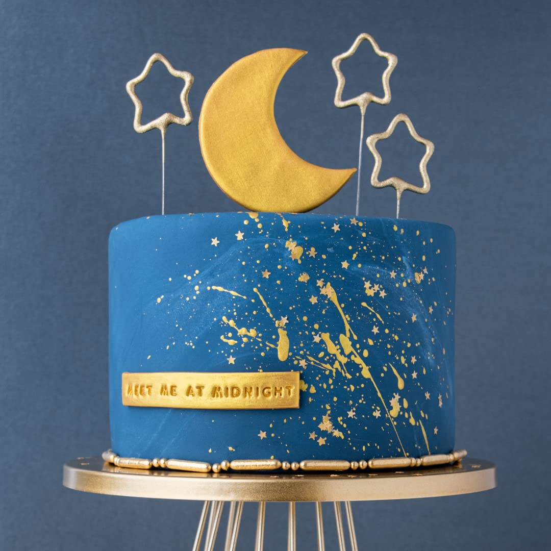 Sweets Indeed, Edible Glitter, Perfect for Drinks, Cocktails, Beverages & Cake Decorating, Dessert Cake Topper, Gift, 1 gram (Gold Edible Stars)