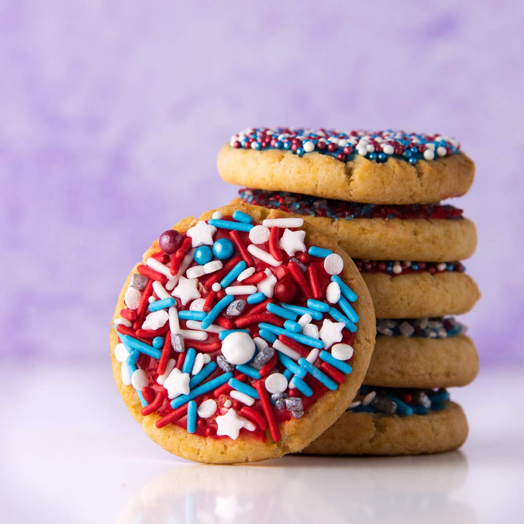Sweets Indeed Sprinkles, Edible Sprinkle Mix, Perfect for Cake Decorations, Baking, Ice Cream, Cookies, Cupcake Topper (Patriotic)