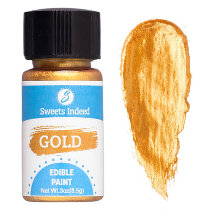 Sweets Indeed Gold Edible Paint, Perfect for Chocolate Easter Cake Decorating, Baking, Candy Melts, Frosting, Edible Food Dye, 0.30 fl oz