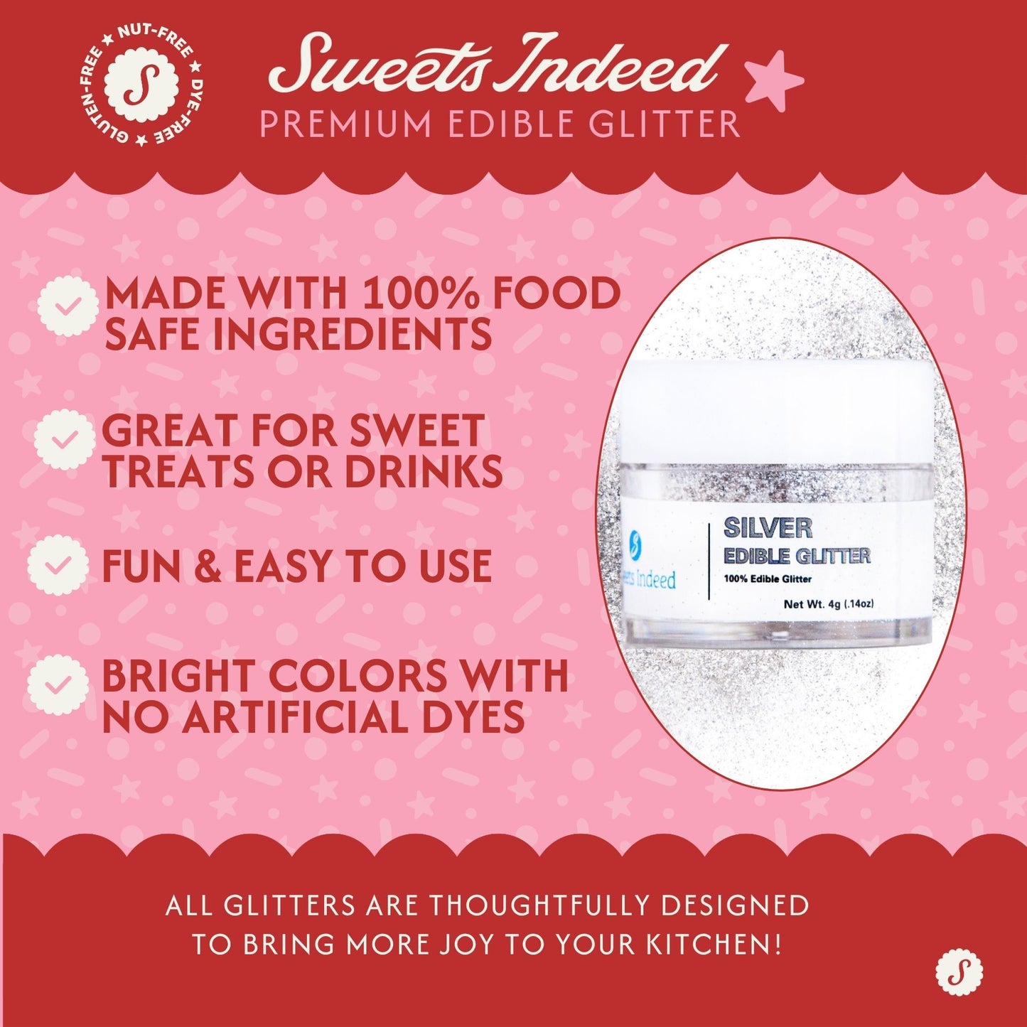 Silver Edible Glitter