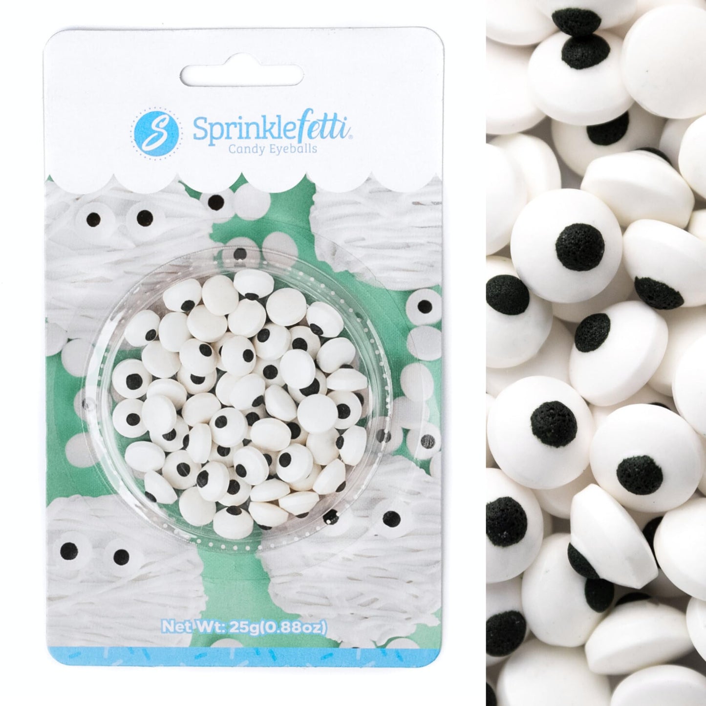 Sweets Indeed Candy Eyeballs – 0.88 oz Blister Pack – Edible Sugar Eyes for Halloween Cookies, Cupcakes, Cakes & Spooky Treats