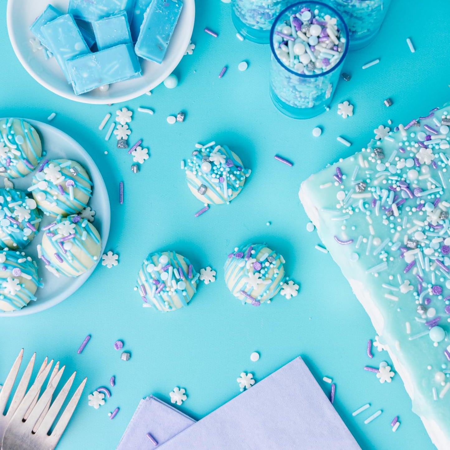 Sweets Indeed Christmas Spinkles, Snowflake Edible Sprinkle Mix, Perfect for Cake Decorations, Baking, Ice Cream, Cookies, Cupcake Topper
