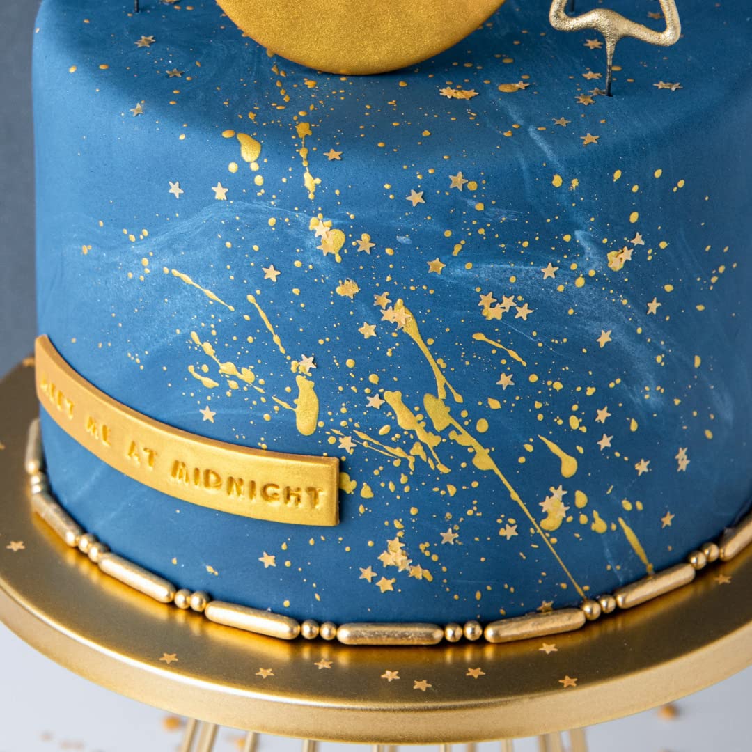 Sweets Indeed, Edible Glitter, Perfect for Drinks, Cocktails, Beverages & Cake Decorating, Dessert Cake Topper, Gift, 1 gram (Gold Edible Stars)