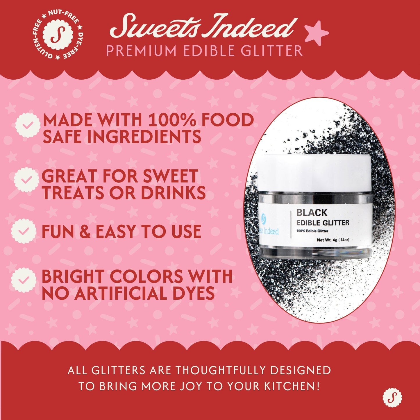 Black Edible Glitter