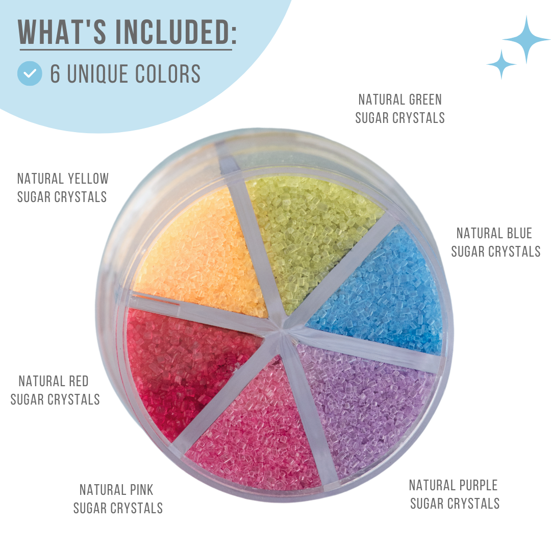 Natural Rainbow Sugar Sprinkle Jar - 6 Cell