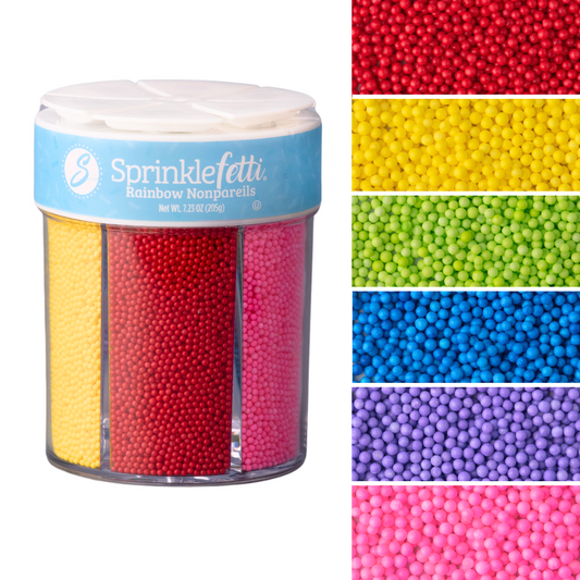 Rainbow Nonpareils Sprinkle Jar - 6 Cell