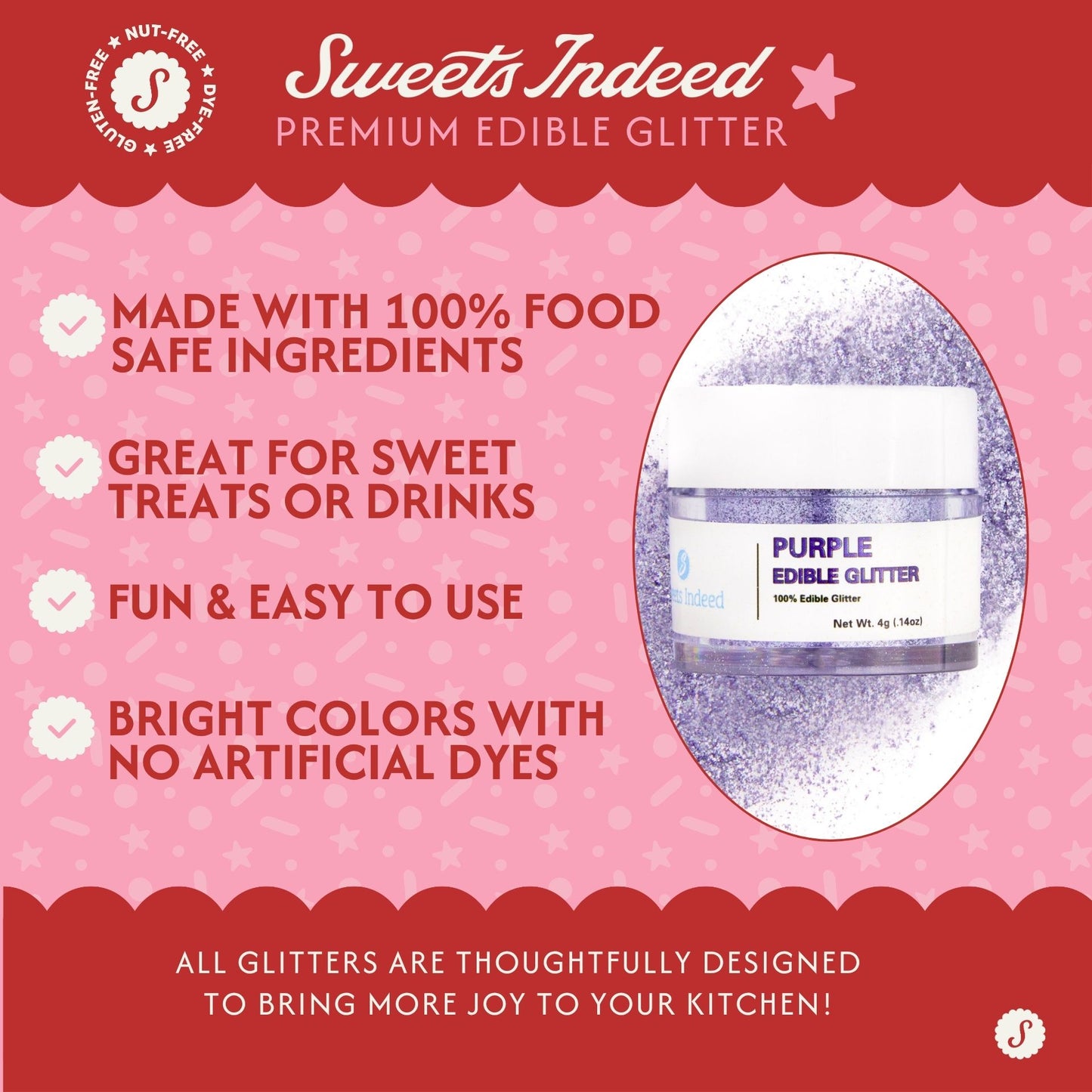 Purple Edible Glitter